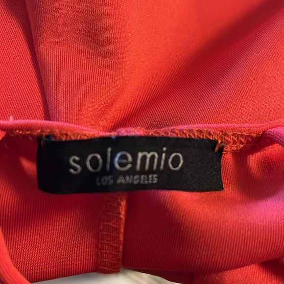 Solemio Los Angeles Bright Neon Pink Strappy Bodycon Clubbing Party Dress Small - Picture 3 of 9